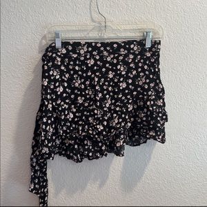 Black Skirt with Pink Flowers. Flowy skirt from Forever 21